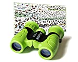 BESPIN Binoculars for Kids (Adopted by Nature School) 8x21 Bird Watching, High-Resolution Real Optics for Wildlife Watching with Reversible Bird Map - GR -