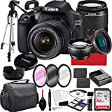 Canon EOS 2000D (Rebel T7) DSLR Camera with 18-55mm f/3.5-5.6 Zoom Lens, 64GB Memory,Case, Tripod and More (28pc Bundle)